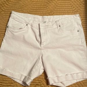 White jean shorts